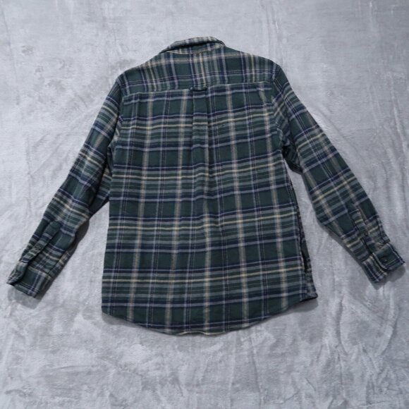Woolrich Shirt Mens M Green Brawny Flannel Plaid Shacket Button Down Outdoors - Picture 4 of 16